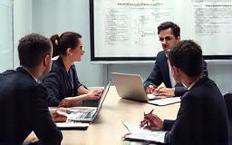 People discussing project plan around a table